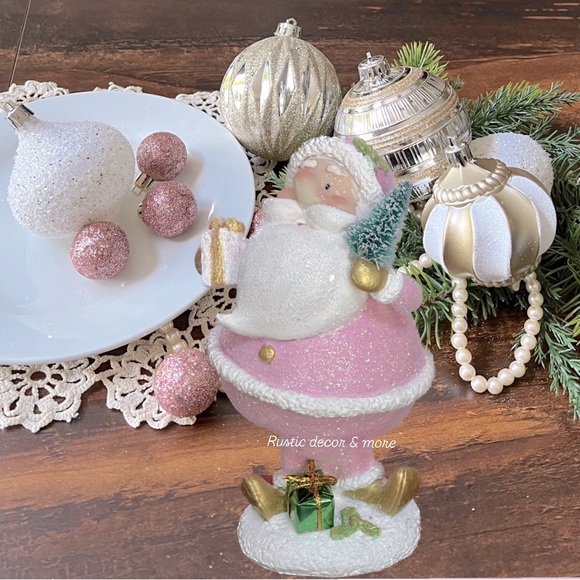 Pink Santa Bobble Head for your tier trays - Picture 1 of 4